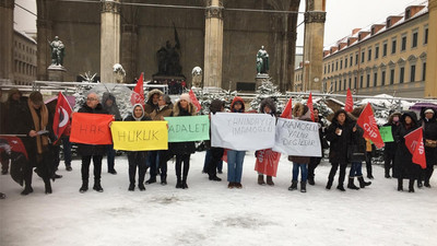 Münih'te 'İmamoğlu' protestosu: Sarayın talimatıyla verilen ceza hukuksuz ve hükümsüzdür