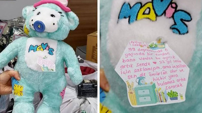 1999 Depremi'nde kendisine verilen oyuncak ayıyı deprem bölgesindeki çocuklara gönderdi