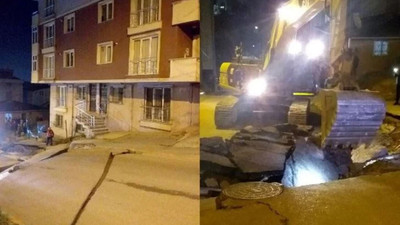 İstanbul'da korku dolu anlar: Yol çöktü, 2 bina tahliye edildi