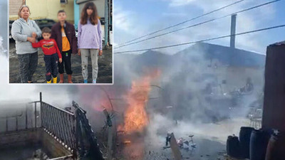 Çadırı yanan depremzede aile sokakta kaldı