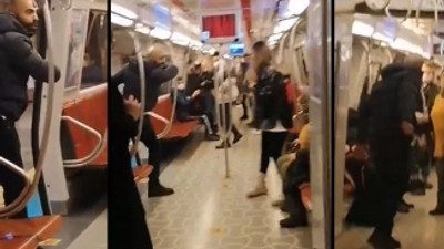 İstanbul'da metroda dehşet dolu anlar... Kadına bıçakla salladı, küfürler yağdırdı