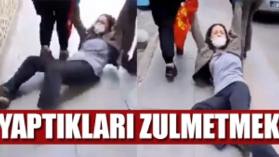 KHK'lı mimar Alev Şahin, polis tarafından yerde sürüklendi