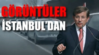 Davutoğlu yüzlerce araçlık konvoyla karşılandı