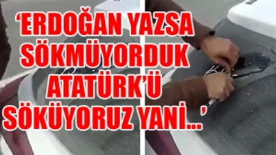 Trafik polisi aracın arkasındaki Atatürk imzasını sildirdi