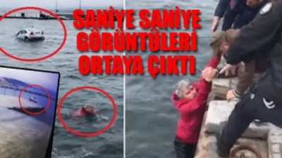 Sinop'ta bir araç denize uçtu... Şoför böyle kurtarıldı