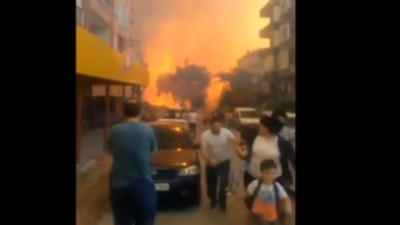 Hatay'daki yangında korkunç görüntüler