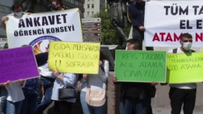 Atama bekleyen mühendis, tekniker ve veterinerlerden Tarım Bakanlığı'na protesto