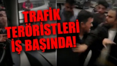 İETT otobüsünde korku dolu anlar... Önünü kesip camları yumrukladılar