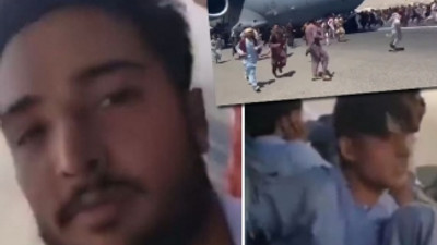 Taliban'dan kaçmak için uçağa tutunan kişi son anlarını kendisi canlı olarak kaydetti