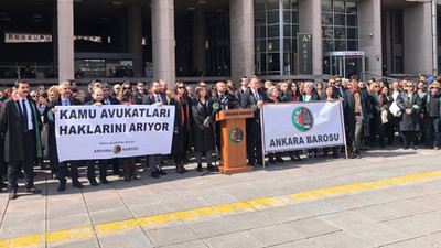 Ankara Adliyesi önünde kamu avukatlarından eylem