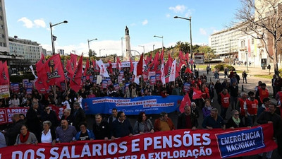 Portekiz'de binlerce işçi maaş artışı talebiyle gösteri düzenledi.