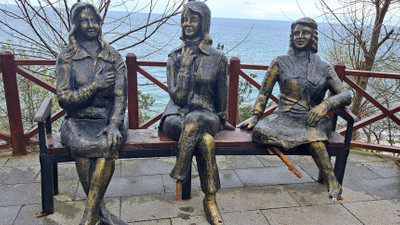 Ordu'da 'Üç Kız' heykeline yine saldırı