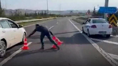 Sürücüler Erdoğan için kapatılan yola tepki gösterdi: Dubaları kaldırdılar