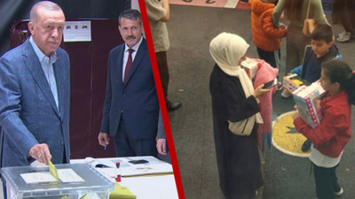 Erdoğan oy vermeden önce para dağıttı