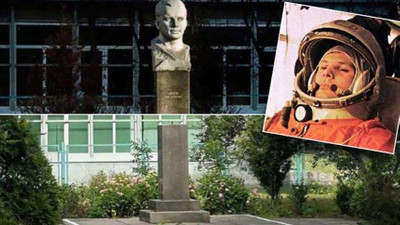 Yuri Gagarin'in Ukrayna'da yer alan büstü söküldü