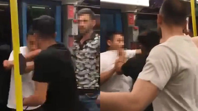 Metroda tekmeli yumruklu kavga: İşte o görüntüler