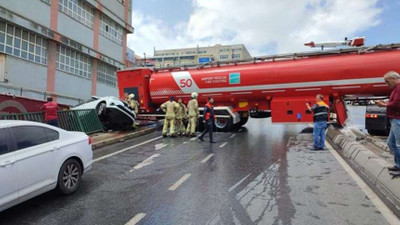 İkitelli'de kaza: Yol trafiğe kapatıldı
