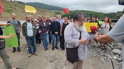 İstanbul Uskumruköy'de kaçak beton santrali protesto edildi