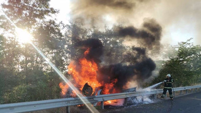 Tekirdağ'da feci kaza: Takla atarak yanan araçta yaşamını yitirdi