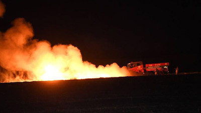 Edirne'de 100 dönüm buğday ekili alan yandı