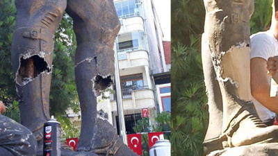 Trabzon’da Atatürk Anıtı’na balyozlu saldırı