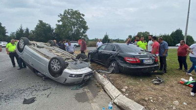 Samsun'da feci kaza: Takla atan otomobil, başka otomobile çarptı