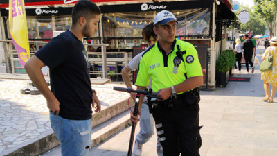 Bağdat Caddesi'nde kurallara uymayan elektrikli scooter sürücülerine ceza