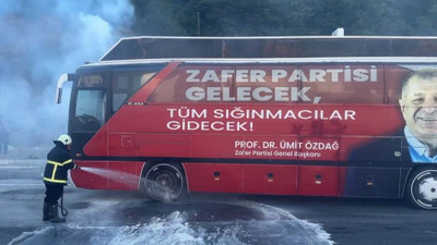 Ankara'ya yürümeyi planlıyordu: Ümit Özdağ'ın otobüsünde yangın çıktı