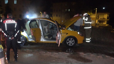 Kırıkkale'de ticari taksi yandı