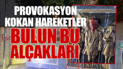 İzmir'de Atatürk anıtına çirkin saldırı, Atatürk'e hakaret...