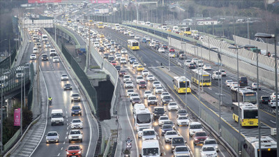 İstanbul'da trafik yoğunluğu yüzde 65'i geçti