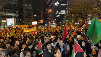 İsrail'in İstanbul Başkonsolosluğu önünde protesto