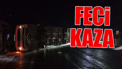 Kayseri'de yolcu otobüsü devrildi, çok sayıda yaralı var