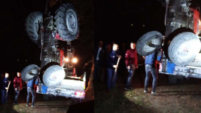 Uçuruma devrilen traktörün sürücüsü hayatını kaybetti