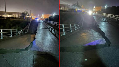 Balıkesir'de sağanak yağış köprüyü yıktı