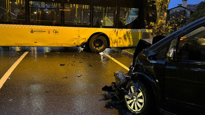 Beşiktaş’ta İETT otobüsü duvara çarptı