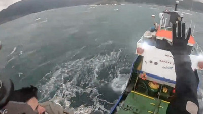 Motor arızası yaşayan gemideki 7 personel kurtarıldı