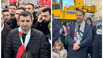 Selçuk Bayraktar ve Bilal Erdoğan, Filistin mitinginde