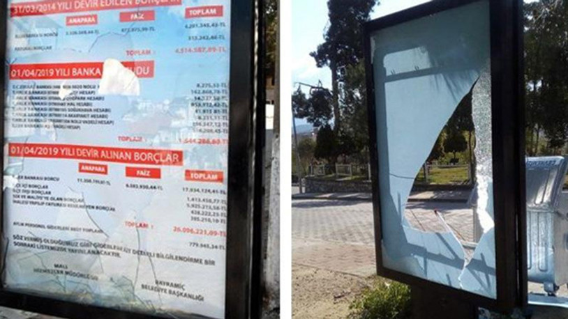 Borç yazılı billboardları kıran AKP’li belediye işçisi çıktı