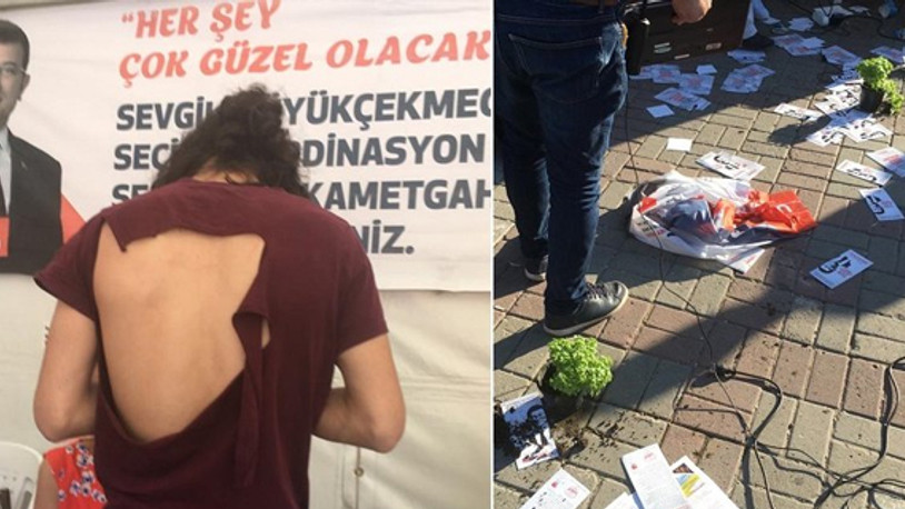 Büyükçekmece'de CHP'nin seçim çadırına saldırı