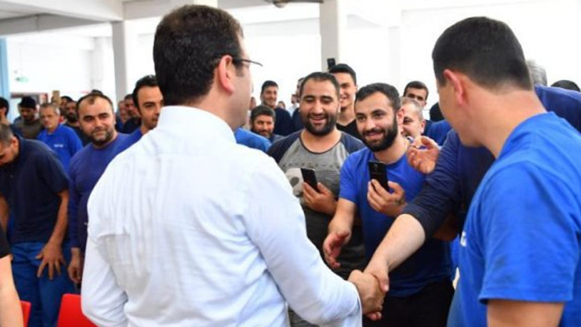 İmamoğlu, fabrikada işçilere söz verdi