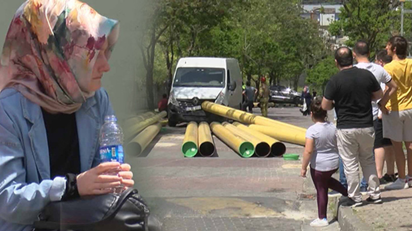 TIR'dan saçılan dev borular caddeyi savaş alanına çevirdi