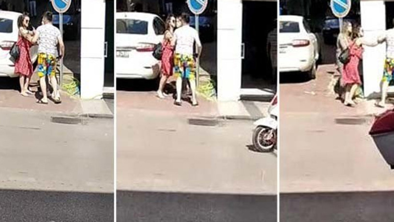 Sinop'ta genç kız tartıştığı erkek arkadaşına kafa attı