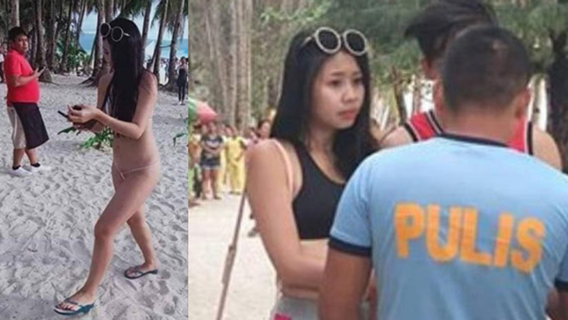 Bikinisi yüzünden gözaltına alındı