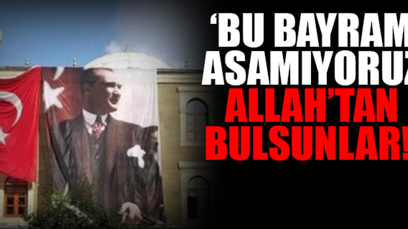 Cami deposundan Atatürk posteri ve Türk bayrağını çaldılar!
