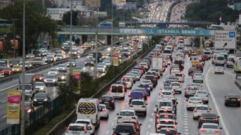 İstanbul'da yağmur trafiği