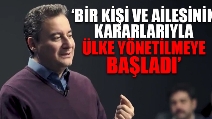 Ali Babacan, Erdoğan’ı eleştirdi: Liyakatın yerini sadakat ve emre itaat aldı