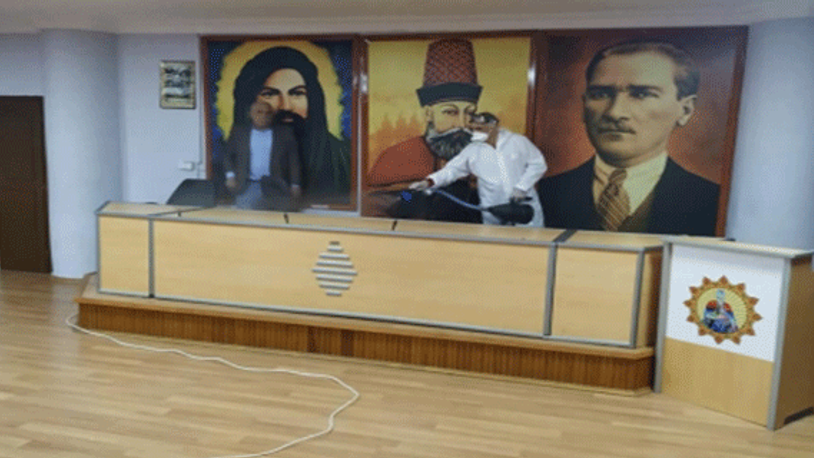 Gazi Cemevi koronavirüse karşı dezenfekte edildi