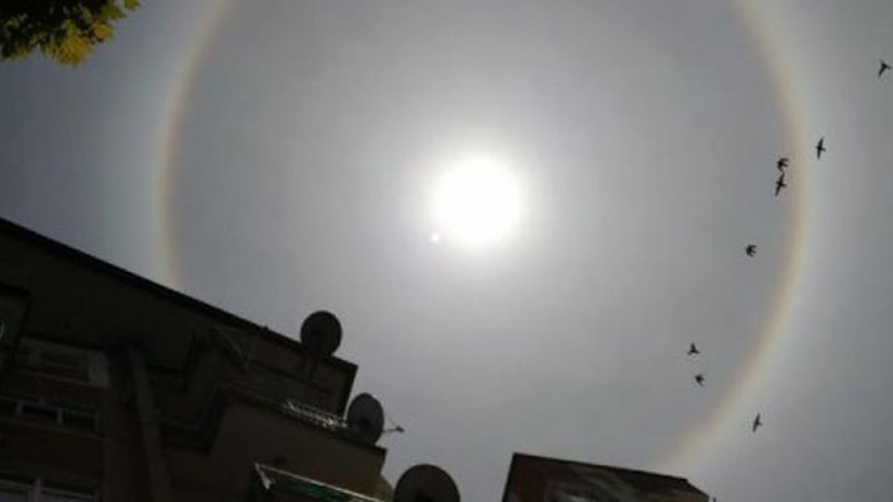 Tokat'ta ilginç doğa olayı: Güneş halesi