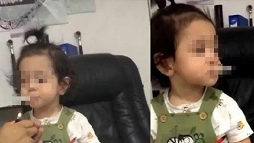 Küçük çocuğa babası olduğu iddia edilen kişi sigara içirdi